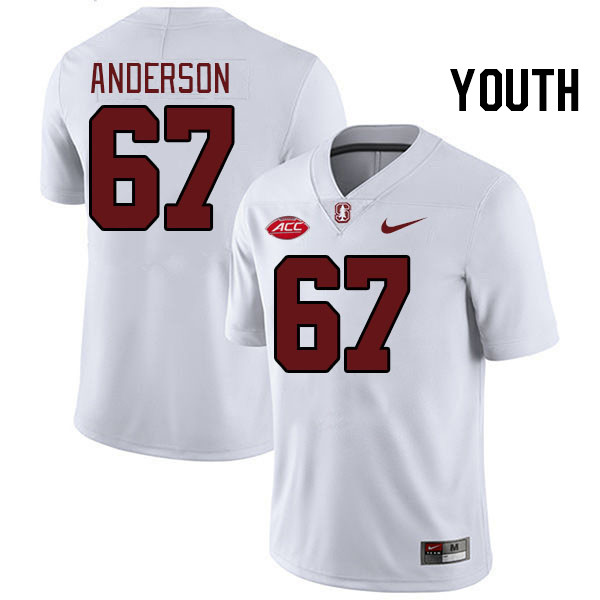 Youth #67 Fisher Anderson Stanford Cardinal 2024 ACC Conference College Football Jerseys Stitched-Wh